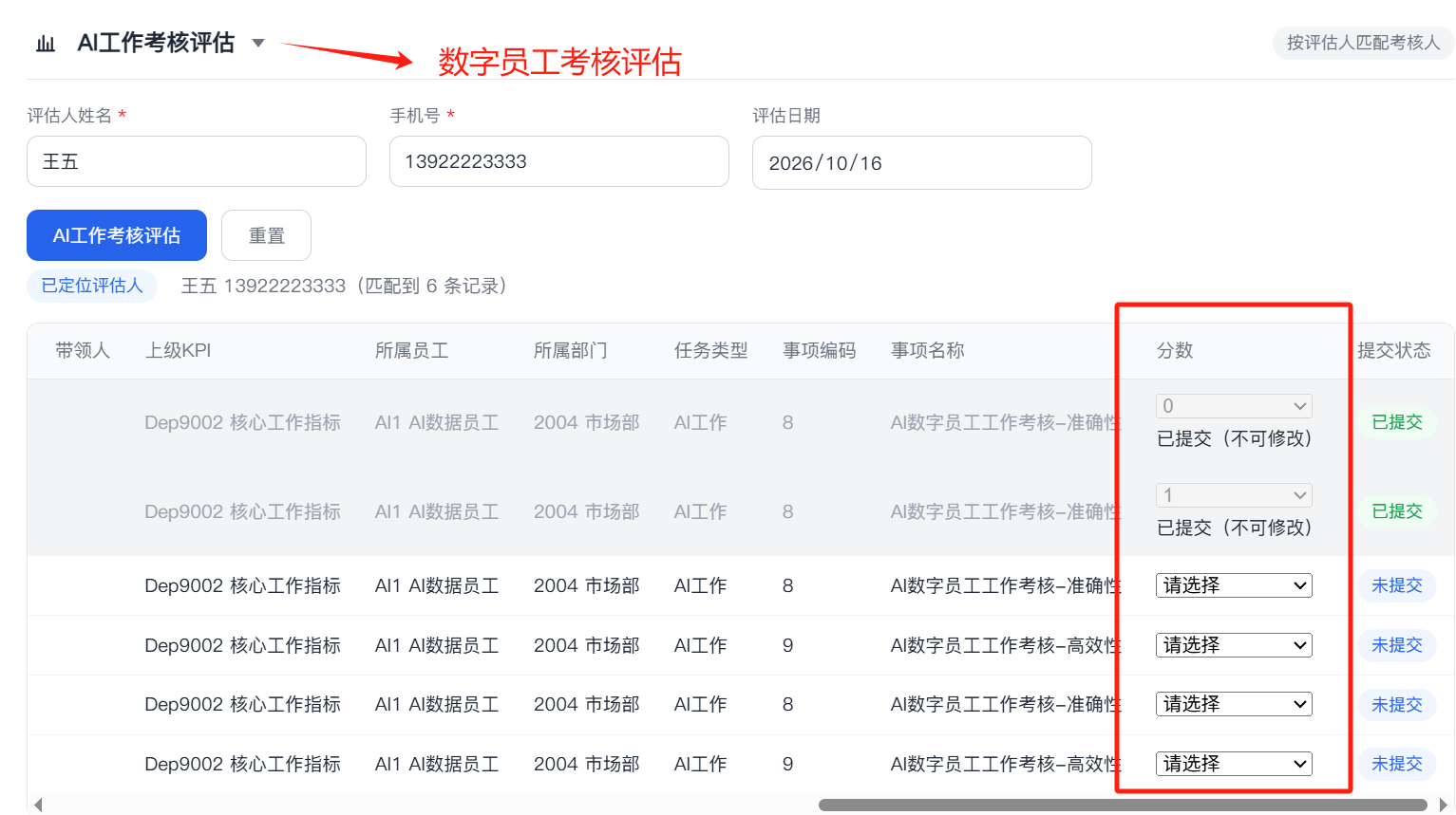 数字员工考核评估